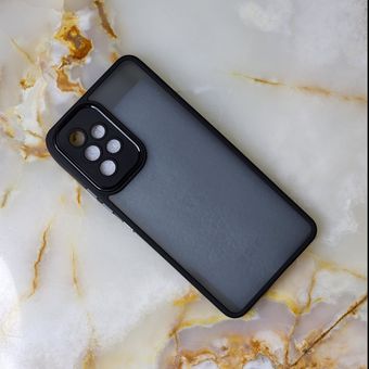 قاب PC متال ایرون مات محافظ لنزدار Samsung Galaxy A53 5G  به همراه یک گلس شیشه ای Antistatic