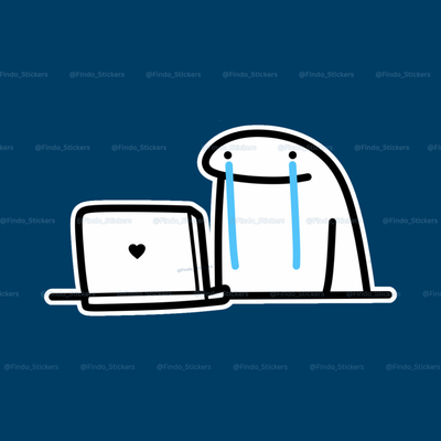 استیکر آدمک(با لب‌تاپ)😭💻