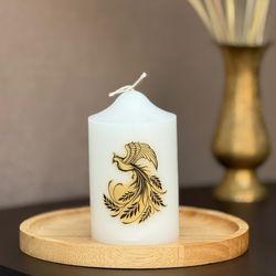 شمع استوانه طرح ققنوس
