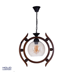 لوستر چوبی تک شعله مدل  لنگری دوبل (موعود)