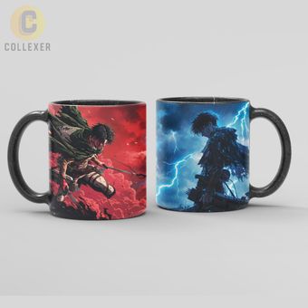 ماگ انیمه اتک آن تایتان طرح لیوای آکرمن (Levi Ackerman) Attack On Titan کد 10 (معمولی ، مشکی ، حرارتی)