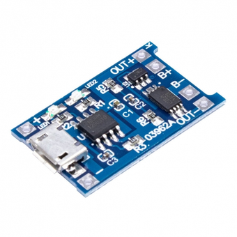 ماژول شارژر باتری لیتیومیTP4056 دارای محافظ با ورودی Micro USB