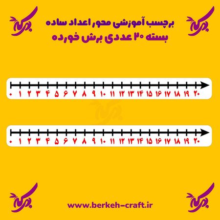 برچسب آموزش محور اعداد مدل ساده بسته 20 عددی