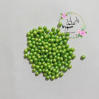 مروارید خوراکی رنگ سبز سایز درشت 100گرم