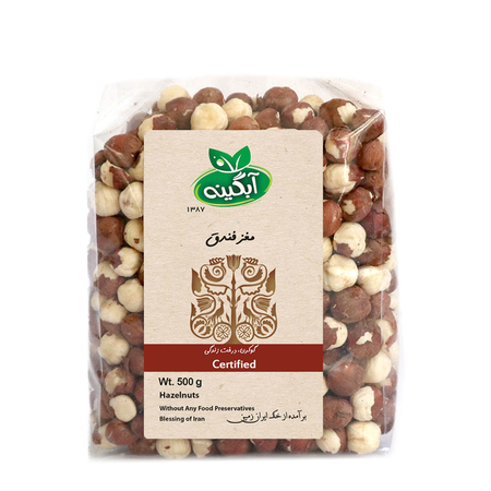 مغز فندق ارگانیک آبگینه 500 گرم