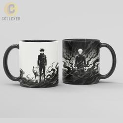 ماگ انیمه جوجوتسو کایسن طرح مِگومی فووشیگورو (Megumi Fushiguro) کد 04 (معمولی ، مشکی ، حرارتی)