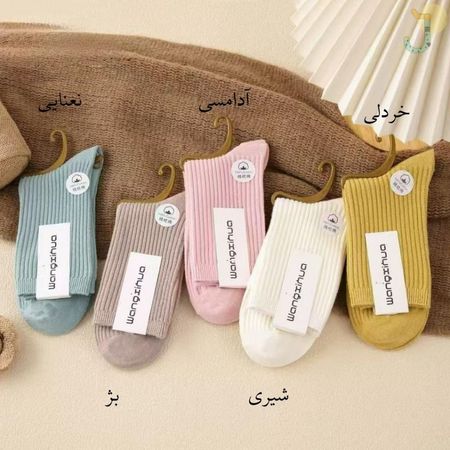 جوراب ساقدار کبریتی ساده زنانه رنگبندی پاستلی برند وارداتی