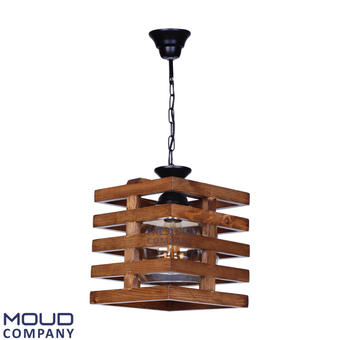 لوستر چوبی تک شعله مدل پرتو (موعود)