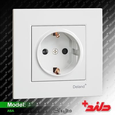 پریز برق ارتدار آسا سفید دلند