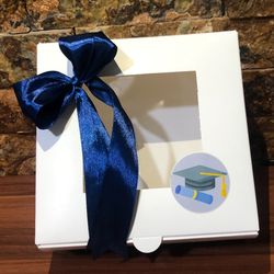 پک پذیرایی|پک دفاعیه|پک فارغ التحصیلی با برچسب و روبان سرمه ای