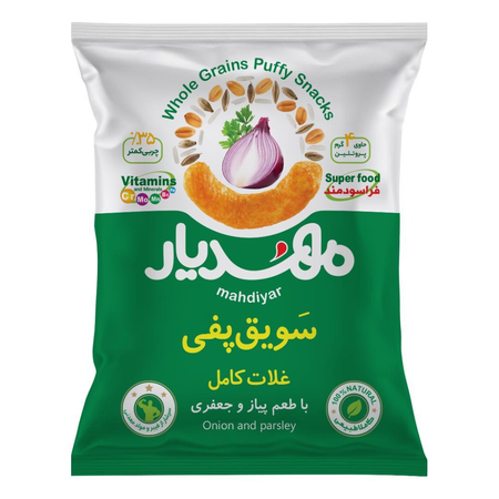 سویق پفی غلات کامل با طعم پیاز و جعفری