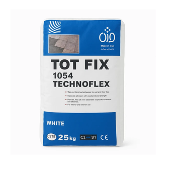 چسب پودری پرسلانی توت فیکس با وزن 25 کیلو گرم، سفید/ طوسی
