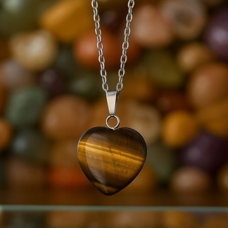 سنگ آویز قلبی چشم ببر