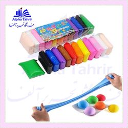 خمیر کلی 12 رنگ با ابزار ( خمیر سبک )