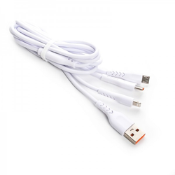 کابل 3 سر اندروید تایپ سی آیفون ترکا (TREQA) 20W مدل CA-868 دارای 1 سال گارانتی
