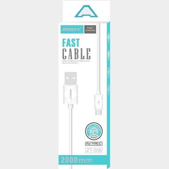 کابل تبدیل شارژ USB به type-c آنستی ANSTY مدل zt-008 طول2متر