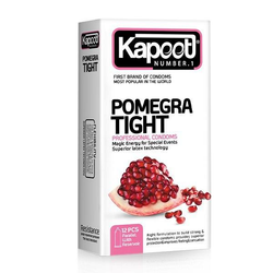 کاندوم انار کاپوت حاوی ژل و احساس گرما مدل pomegra tight بسته 12 عددی
