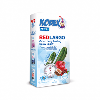 کاندوم تاخیری کاکتوس و انار ناچ کدکس مدل Red largo بسته 12 عددی