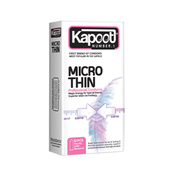 کاندوم کاپوت لاتکس فوق العاده نازک رایحه مطبوع و لوبریکانت مدل Micro Thin بسته 12 عددی