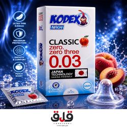 کاندوم ناچ کدکس مدل 0.03 کلاسیک طمع هلو بسته 10 عددی
