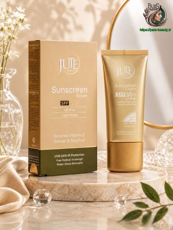 کرم ضد آفتاب پوست چرب(بژ روشن) SPF50 ژوت(JUTE) 40 میلی + اشانتیون