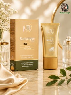 کرم ضد آفتاب پوست چرب(بژ طبیعی) SPF50 ژوت(JUTE) 40 میلی + اشانتیون