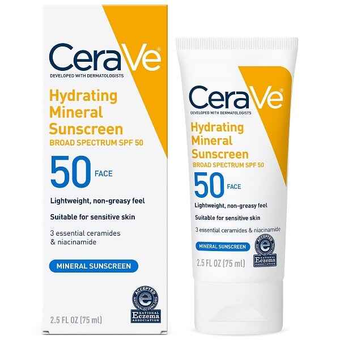 کرم ضد آفتاب مینرال سراوی CeraVe مدل آبرسان Hydrating حجم 75 میل