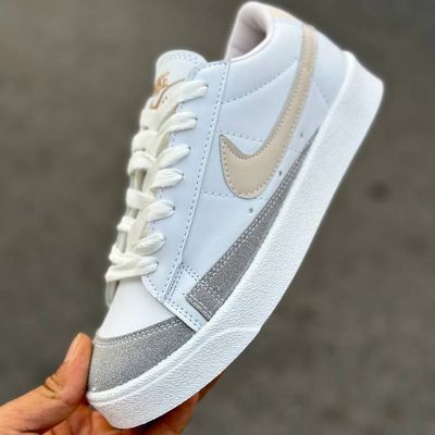 کفش بلیزر دخترانه وارداتی سفید کرم