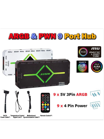کنترلر 9 پورت و هاب فن کیس مدل ARGB Controller