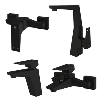 ست شیرآلات کسری مدل کنکورد مجموعه 4  عددی مشکی