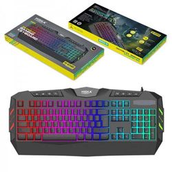 کیبورد گیمینگ هیسکا مدل HX-KEG400 RGB، سوییچ ممبران، Full-Size نورپردازی RGB