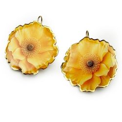 گوشواره برنجی گل زرد
