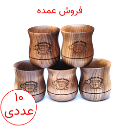 شات قهوه چوبی کمر باریک پک 10 عددی (عمده)