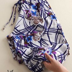 شلوار نیم بگ طرحدار گیلدا لینن 131س