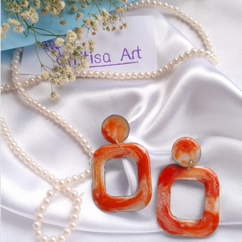 گوشواره طرح مربع