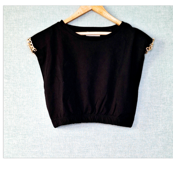 کراپ دخترانه آستین زنجیری  وارداتی ترک