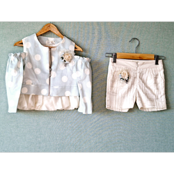 کت و شلوارک با تاپ و جوراب شلواری 4 تیکه وارداتی Bonny Billy