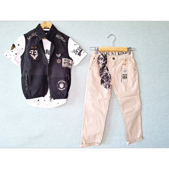 تیشرت شلوار با جلیقه پسرانه KIDSRO