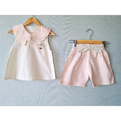 پیراهن و شلوارک دخترانه وارداتی با کیفیت عالی نخ پنبه