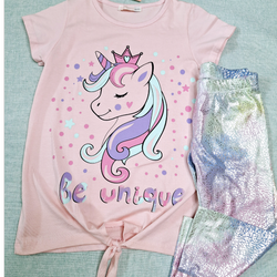 تیشرت شلوار یونی کورن وارداتی baby rose