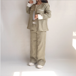 ست شومیز شلوار بامبو نخ شاین وارداتی لیبرا