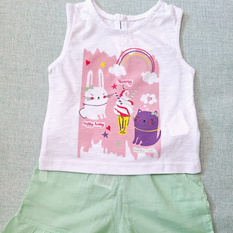 تاپ شلوارک دخترانه رنگین کمان وارداتی CikoBy