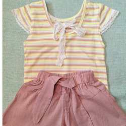 بلوز شلوارک دخترانه راه راه وارداتی