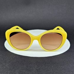 عینک آفتابی دخترانه رنگ زرد شیشه قهوه ای
