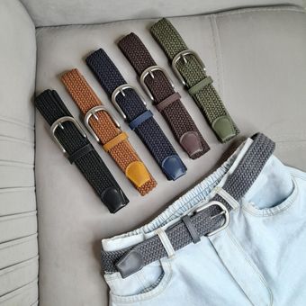 کمربند کنفی کشی مردانه مدل سگک فلزی