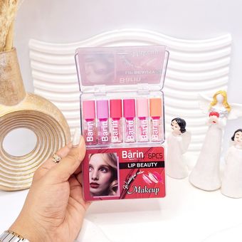 باکس 6 تایی لیپ گلاس طرح فشن برند Barin