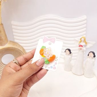 کش مو 2 تایی طرح دخترانه خرسی و میوه ای