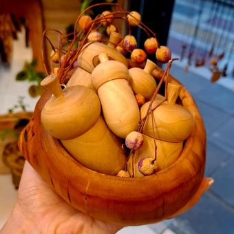 کاسه چوبی دکوراتیو مدل بلوط