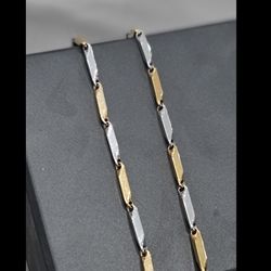زنجیر کبریتی طلایی سفید استیل