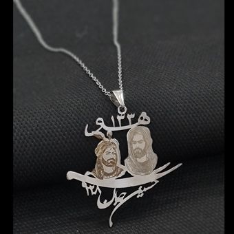 گردنبند ذوالفقار بهمراه شمایل حضرت ابوالفضل و امام حسین